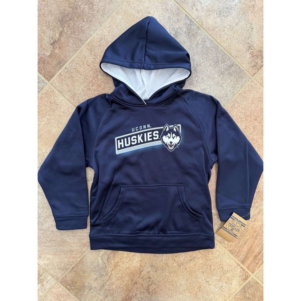 Boys' Navy UConn Huskies Hooded Sweatshirt Size Small (6/7) NWT